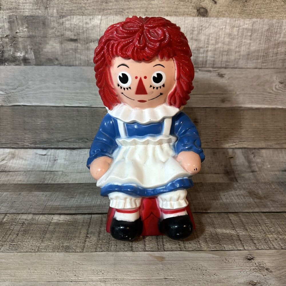 VIntage 1972 My Toy Co. Raggedy Ann Doll Coin Piggy Bank Bobbs Merrill